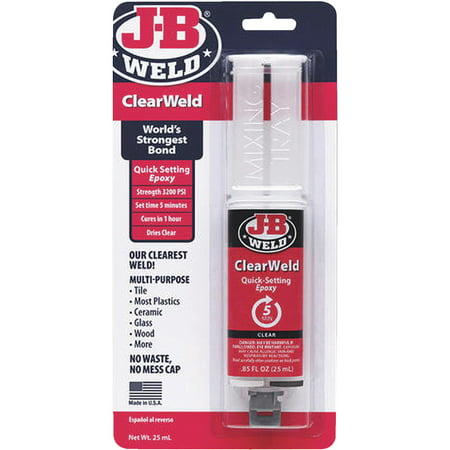 J-B Weld 50112 ClearWeld Epoxy Adhesive, Clear