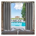 thumbnail image 3 of Patio Curtain Panel - 50x120in Outdoor Privacy Curtains - Greyish White Grommet Top - Waterproof Gazebo Drapes for Porch, Cabana, Lanai, 3 of 7