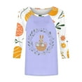 thumbnail image 5 of lcziwo Today's Lightning Sales Women's Easter Shirts Spring 3/4 Sleeve Round Neck Blouses Cute Rabbit Graphic Tees 2025 Holiday Tops Going Out Outfits Purple L, 5 of 6