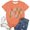 Orange, variant on Seasonal Graphic Tee For Stylish Short Sleeve Crewneck Top Ideal Back To School For Her