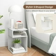 thumbnail image 6 of SSyao S-Shaped End Table, Sofa Side Table with 2 Open Compartments, Modern Nightstand, Accent Bedside Table for Living Room, Bedroom, Study, Small Space, White,1 piece, 6 of 9