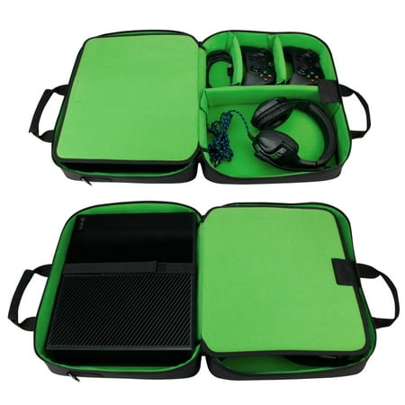 USA Gear - S Series S13 Xbox One Travel Carrying Case - Black/Green