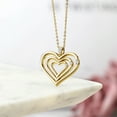 thumbnail image 4 of Gem Stone King Keren Hanan Round 18K Yellow Gold Plated Silver Lab Grown Diamond 3 Heart Love Family Pendant Necklace for Women, 4 of 4