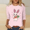 thumbnail image 2 of DDAPJ pyju Easter Shirt for Women Novelty 3D Bunny Eggs Print T-shirt 3/4 Length Sleeve Holiday Tops Limited Time Sales of Today Multicolor M, 2 of 6