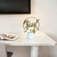 thumbnail image 5 of Gold-Tone Metal Horse Sculpture on Marble Base, Circular Ring Design Home Office Desk Decor, Modern Elegant Accent Statue, 5 of 6