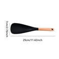 thumbnail image 2 of YaoZQ Silicone Spoon Spatula Heat Resistant Kitchen Utensil with Wooden Handle Non-Stick Scraper for Baking and Cooking Black, 2 of 3