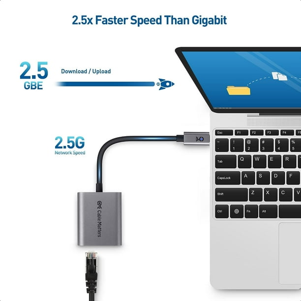Cable Matters Plug & Play USB C to Ethernet Adapter with PXE, MAC Address  Clone (Thunderbolt to Ethernet Adapter, Gigabit Ethernet to USB C) in Black