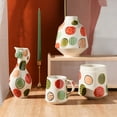 thumbnail image 2 of Unique Hand - painted Ceramic Vase Colorful Circular Patterns for a Vivid Home Decor, 2 of 4