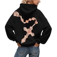 thumbnail image 2 of Bleached Hoodie for Women Graphic Cross Print Long Sleeve Pullover, Y2K Oversized Hoodies 2026 Outfits, Soft Fleece Lined Casual Sweatshirt with Kangaroo Pocket(Black,M), 2 of 5