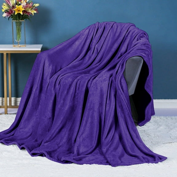 Microfiber Flannel Fleece Blanket - 19.7x27.5in Luxury Throw Blanket, Plush Soft, Cozy and Lightweight, Breathable, Anti-Static - All-Season Home Decor Gift