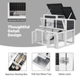 thumbnail image 4 of Outdoor 2 Story Wooden Rabbit Hutch with 2 Openable Asphalt Roofs, Indoor Guinea Pig Hideout with Wire Mesh and Tray,Black with White, 4 of 8