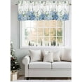 thumbnail image 6 of Blue Hydrangea Valances for Windows, Rod Pocket Kitchen Valance Curtains - Soft & Washable Small Window Treatment for Living Room, Bathroom, Green Eucalyptus Leaves Flowers 54x18inch, 1 Panel, 6 of 9