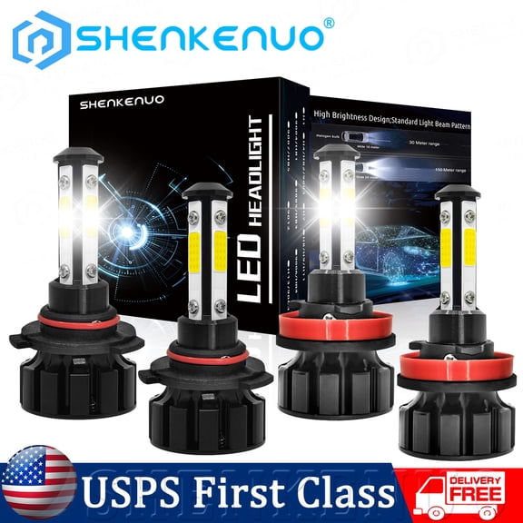 9005 H11 Combo LED Headlight Bulbs Kit For Chevy Silverado 1500 2500HD 2007-2015