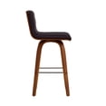 thumbnail image 4 of Armen Living Vienna Modern Faux Leather Stool in Brown/black, 4 of 14