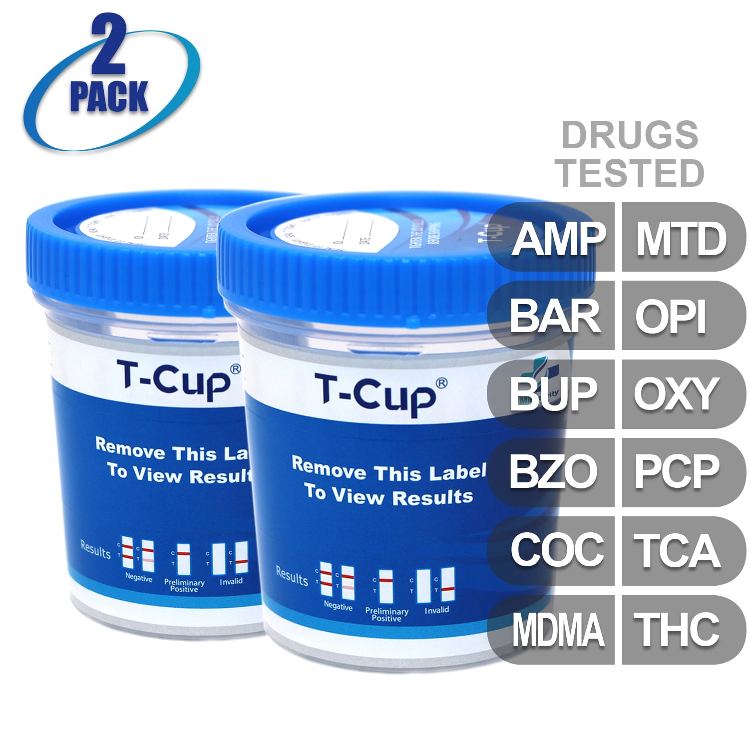 Mintegrity [2pk] - 12-Panel T-Cup Instant Urine Drug Test - (AMP/BAR/BUP/BZO/COC/MDMA/MTD/OPI/OXY/PCP/TCA/THC) #MI-TDOA-3124