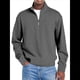thumbnail image 3 of Sudadera Informal de Larga con Cuello Alto y Cremallera de un Cuarto para Hombre Gris XXL, 3 of 9