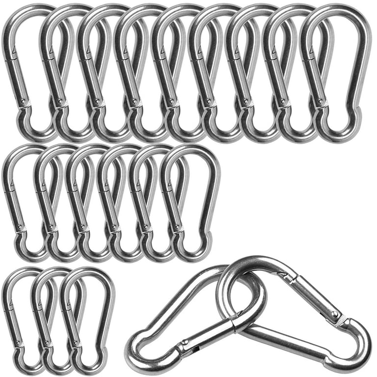 16Pcs M8 Carabiner 3 Inch Spring Snap Hook, 5/16'' Snap Hooks Carabiner  Quick Link for Camping Hiking, 500LBS Holding Capacity Heavy Duty Steel  Carabiner Clip Buckle for Hammock Swing Fitness 