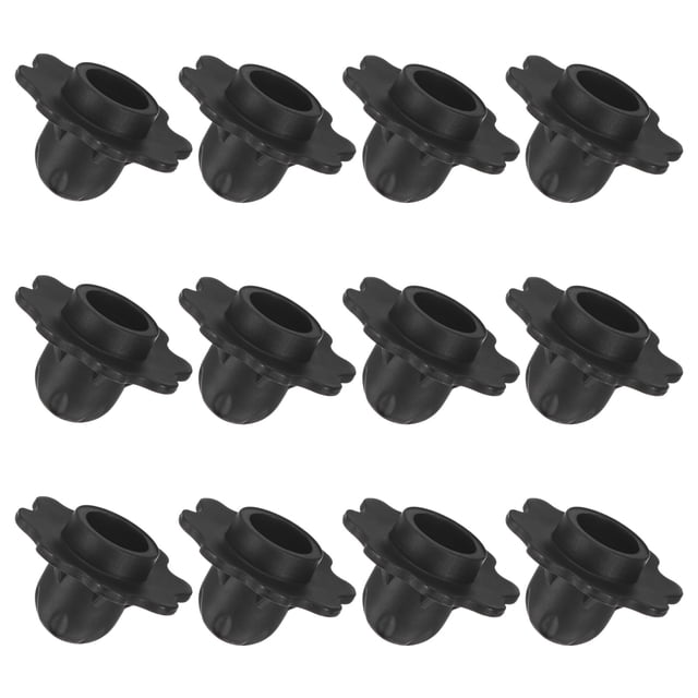 Uxcell 12-Pack Pie de Silla de Camping, 0.71"/ 18mm Diámetro de Tubo Cubiertas de Pierna Antideslizantes Reemplazo para Exteriores, Negro