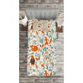 thumbnail image 3 of Ambesonne Fox Quilted Bedspread Set 2 Pcs, Funny Garden, Twin Size, Turquoise Orange Brown, 3 of 3