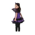 thumbnail image 5 of ibuvkizy Girls Summer Dresses Baby Princess Dress Kids Girl Halloween Net Yarn Dress Wing The Witch Three-piece Set Toddler Birthday Party Gown Kids Cute, 5 of 5