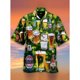 thumbnail image 3 of Camisa de hombre Camisa hawaiana de verano Estampados gráficos Cerveza Vuelta hacia abajo Casual Manga corta Estampado Botones Ropa Ropa Tropical, 3 of 5