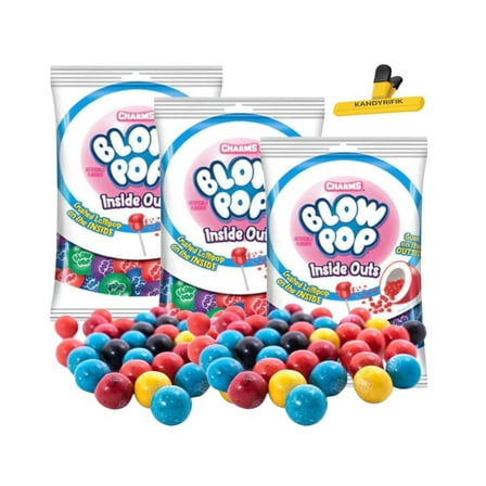 BLOW POPS | Charms Blow Pop Gumballs Candy, INSIDE OUTS, 7oz - (3 PACK)