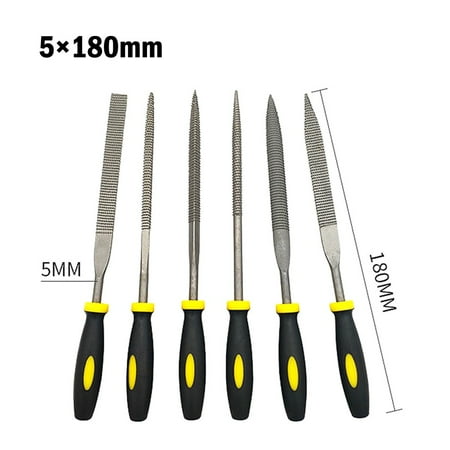 

GLFILL 6Pcs Carbon Steel Rasp Needle File Wood Hand Tools Set Woodworking Grinding
