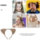 thumbnail image 2 of WORGEOUS 3 piezas para niños, orejas de gato, diadema, pajaritas, cola, conjunto, fiesta, disfraz de cosplay (estampado de leopardo amarillo), 2 of 8