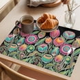 thumbnail image 3 of Boho Tulip Flower Placemats Set of 12 Spring Watercolor Abstract Floral Plant Place Mats Indoor Wipeable Table Mats Washable Dining Table Placemats for Kitchen Holiday Party Home Decor 13x19 Inch, 3 of 9