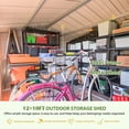 thumbnail image 6 of 12x10 FT Outdoor Storage Shed, Metal Garden Tool Shed with Updated Frame Structure, Lockable Doors and Windows, Ideal for Backyard Garden Patio Lawn, Grey, 6 of 8