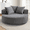 Dark Gray, variant on Ebello 58" Oversized Round Swivel Accent Chair, Corduroy Upholstered with 360-Degree Rotating Base for Living Room Bedroom, Beige