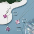 thumbnail image 6 of 16Pcs Rhombus Open Back Bezel Pendants 304 Stainless Steel Epoxy Resin Bezel Pendants Epoxy Resin Frames Pendants for DIY UV Resin Pressed Flower Jewelry Making Inner Diameter 25.5x25.5mm, 6 of 6