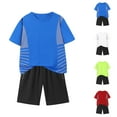thumbnail image 7 of ZACPNCV Boys Athletic Short Sets with Pockets Quick Dry Lightweight Heather Summer Outfits Performance Sports School Sets White 8-10 Years, 7 of 7