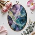 thumbnail image 7 of Canvas Wall Art Abstract Geometric Star Patterns Mint Purple Gold 60s Style Oval Framed Canvas Prints Vintage Wall Hanging Decor for Home Decorations 8.6"x11.4", 7 of 7