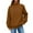 Brown, variant on Women's Solid Color Turtleneck Sweatshirt,Raglan Sleeve Pullover Top,Casual Loose Fit Streetwear,Comfortable Fleece Lined Crewneck Sweatshirt for Women,Oversized Casual Wear for Daily Use Black