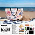 thumbnail image 5 of PAYOHTO Roses Birds Large Beach Tote Bags for Womens Mens Sandproof Swim Pool Bag with Zipper for Travel Vacation, 5 of 7