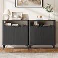 thumbnail image 5 of Modern Fluted Buffet Sideboard Cabinet with 2 Door Storage, Drawer and Adjustable Shelf, Coffee Bar Cabinet, Console Table for Dining Room, Living Room, Kitchen, Black, 5 of 8