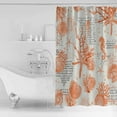 thumbnail image 4 of Orange Starfish Shower Curtains for Bathroom Waterproof Fabric Bath Curtains Decor Bath Tub Curtain Rustic Ocean Coastal Shells Conch Coral Decorative Shower Curtain Sets with 12 Hooks, 72x72 Inch, 4 of 6