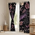 thumbnail image 3 of Homewish Boho Gothic Bat Blackout Curtains Set of 2 (52x84 Each) for Teens, Groovy Flower Botanical Window Curtains, Mystic Moon Galaxy Curtains and Drapes, Window Curtains Decor, 3 of 6