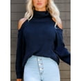 thumbnail image 5 of Cupshe Women's Knit Sweater Turtleneck Open-Shoulder Long Sleeves Knitwear, 5 of 6