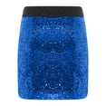 thumbnail image 2 of Doomiva Kids Girls Sequins Stretchy Bodycon Mini Skirts Sparkly Elastic Waist Pencil Skirts Dancing Party Skorts Blue 120, 2 of 4