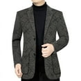 thumbnail image 1 of Traje de primavera y otoño para hombre de mediana edad, traje casual de una pieza para papá delgado, ropa superior, chaqueta de traje para hombre sin planchar, 1 of 2