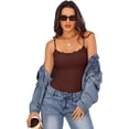 thumbnail image 5 of Wrongduck Women's Double Lined Lace Tank Top Sleeveless Fitted Cami Adjustable Strap Layering Fashion Top, 5 of 13