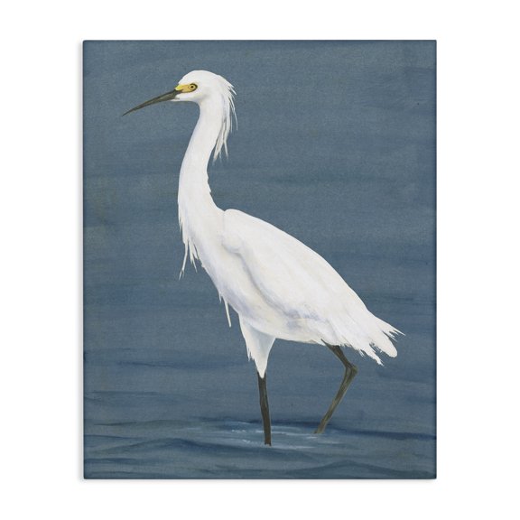 Stupell Industries Transitional Egret in Beach Shore Canvas Art, 16 x 20, by Michael Willett