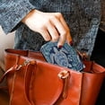 thumbnail image 6 of PU Leather Zipper Card Case Credit Card Holder Small Wallets Dark Teal Turtle Pattern, 6 of 7
