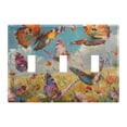 thumbnail image 2 of Dailycode Light Switch Plate Covers 2 Gang Wall Plate Plastics Outlet Covers for Kitchen Home Office Decor Butterfly Flower Oil Painting, 2 of 8