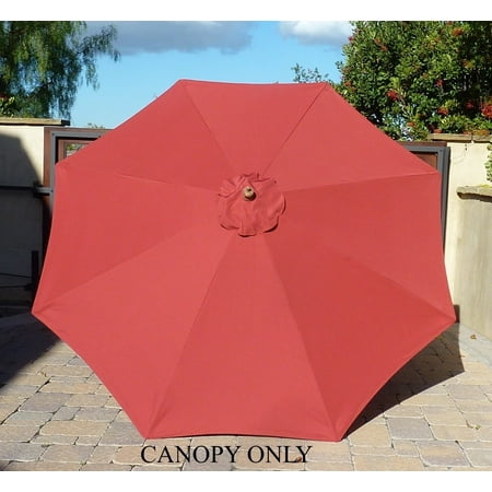 Formosa Covers 9ft Umbrella Replacement Canopy 8 Ribs in Brick Red (Canopy Only)