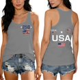 thumbnail image 6 of Sewkxo 4th of July Independence Day Tank Top Women's 250 Anniversary USA Patriotic Crew Neck American Flag Print Tank Top,Gray 2XL, 6 of 6
