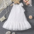 thumbnail image 2 of MEZZALL Girls Summer Dresses White Lace Sleeveless Dress With Bow Tie Casual Outfit For Toddler Kids Age 3 8 Cozy, 2 of 9