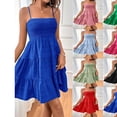 thumbnail image 1 of LYMAYTER Robe Nuisette Femme Bretelles Spaghetti Réglables Jupe Mini Confort Ample Robes pour Femmes, 1 of 7